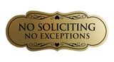 Designer No Soliciting No Exceptions Sign