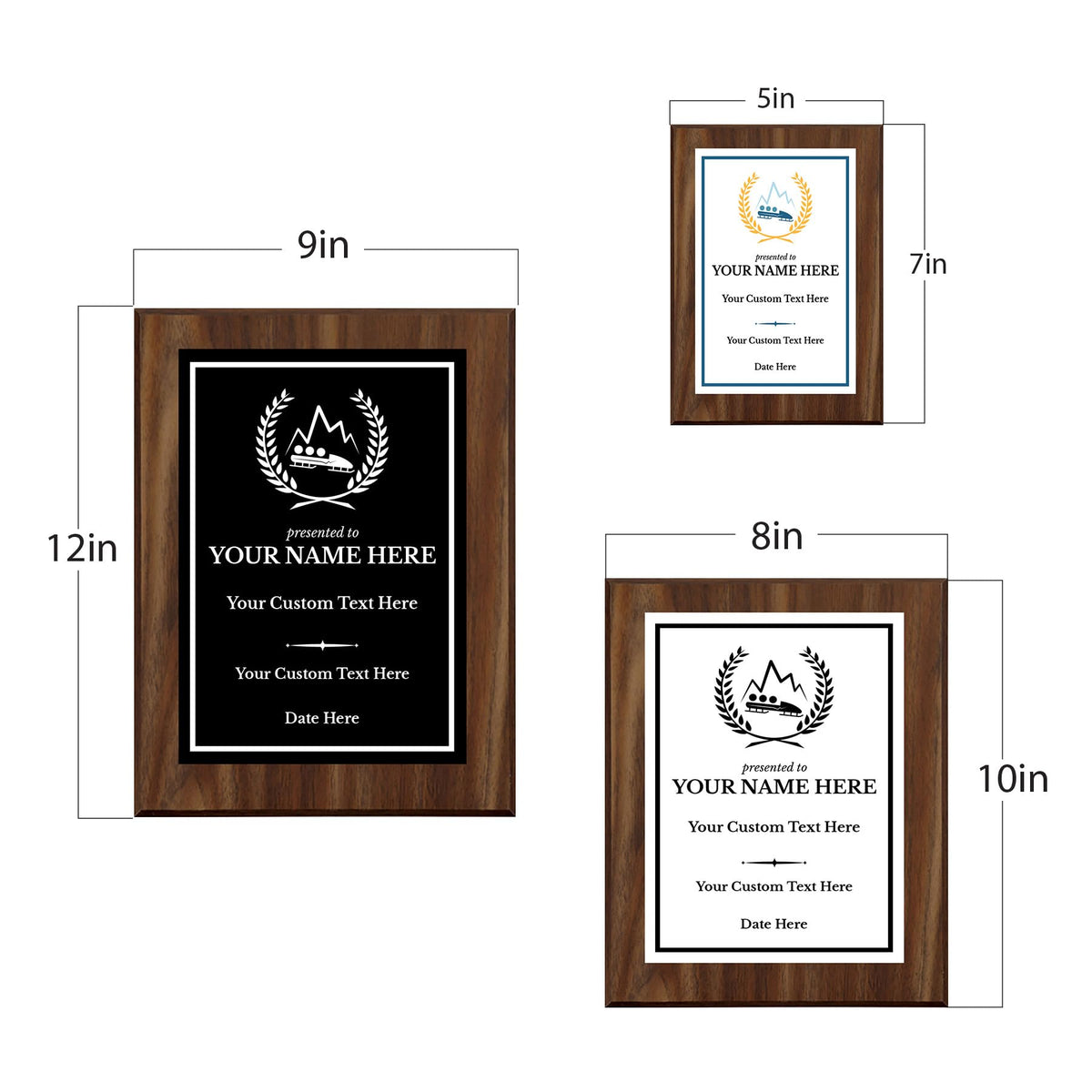 Bobsleigh Customizable Wooden Award Plaque | Easel Mount Option | Achievement and Recognition Personalizable Plaques | Sports Award