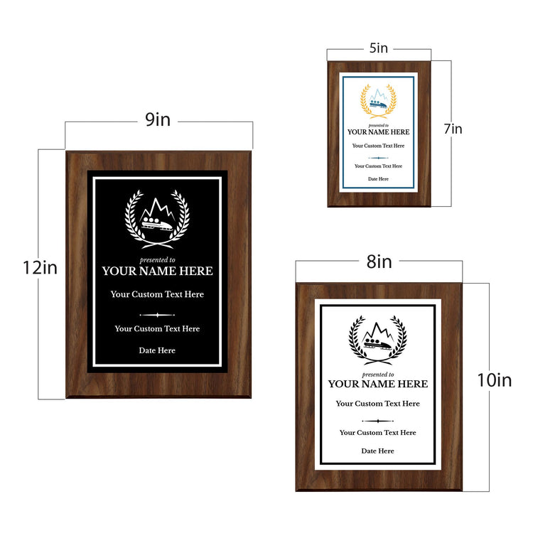 Bobsleigh Customizable Wooden Award Plaque | Easel Mount Option | Achievement and Recognition Personalizable Plaques | Sports Award