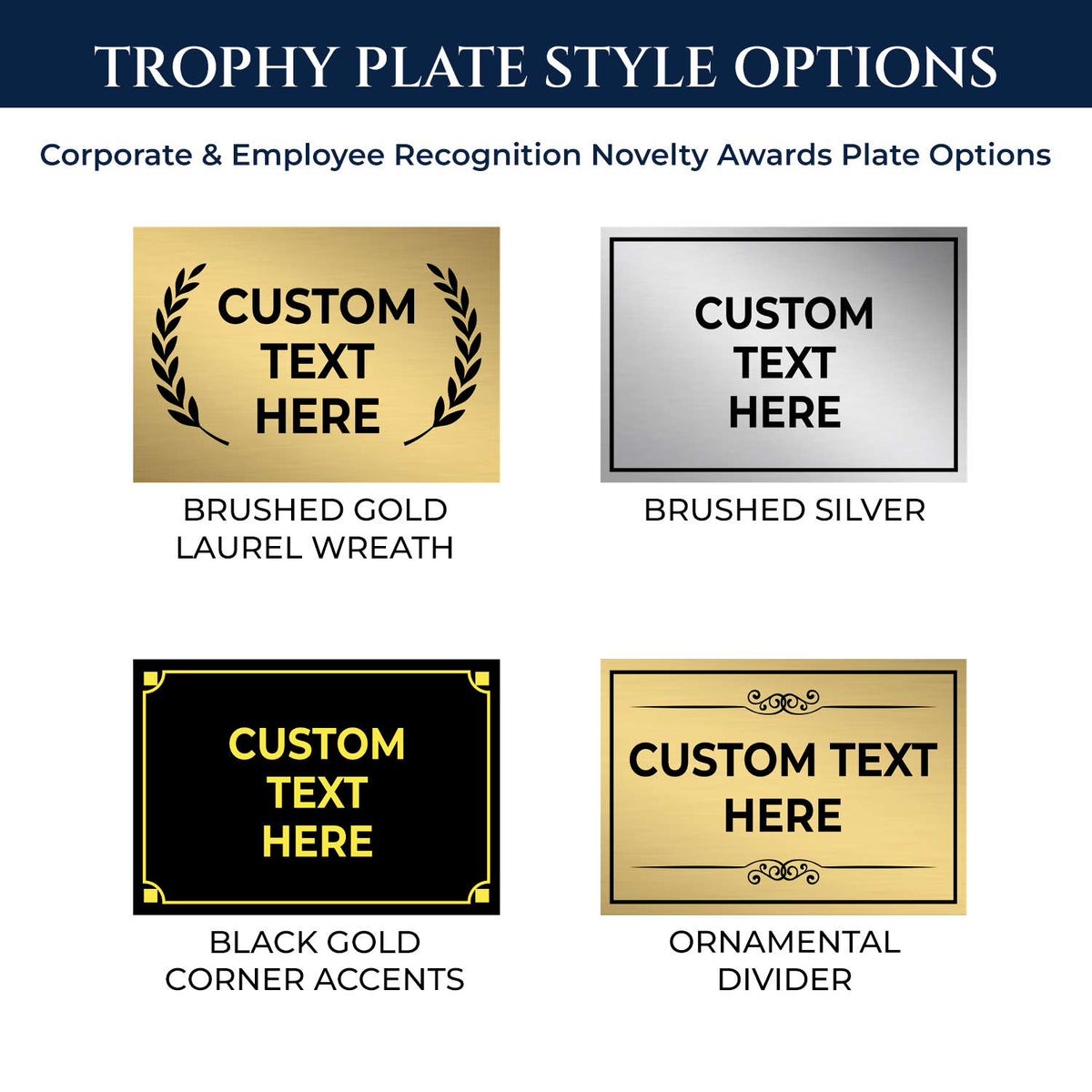 Employee Recognition Trophy Awards (Teamwork, Safety, Quality) - Engraved