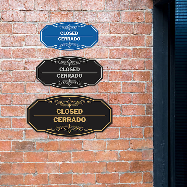 Signs ByLITA Victorian Closed/Cerrado Bilingual Wall or Door Sign ...