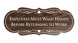 Designer Employees Must Wash Hands Before Returning to work Sign