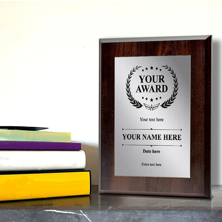 Signs ByLITA Customizable Wooden Plaque Award | Easel Mount Option | Recognition Gift for winners of awards, certificates and achievements | Employee Student Prize