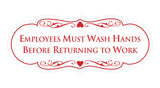 Designer Employees Must Wash Hands Before Returning to work Sign