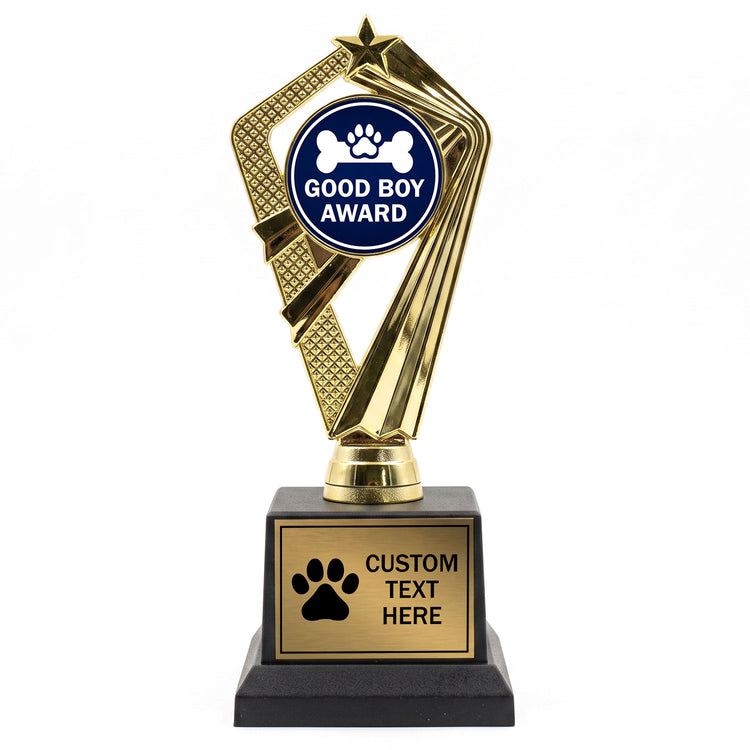 Gaucho Goods Good Boy Award Trophy, Custom Engraved Dog Gift — Personalized Funny Gift for a Good Boy: Training Wins & Birthdays