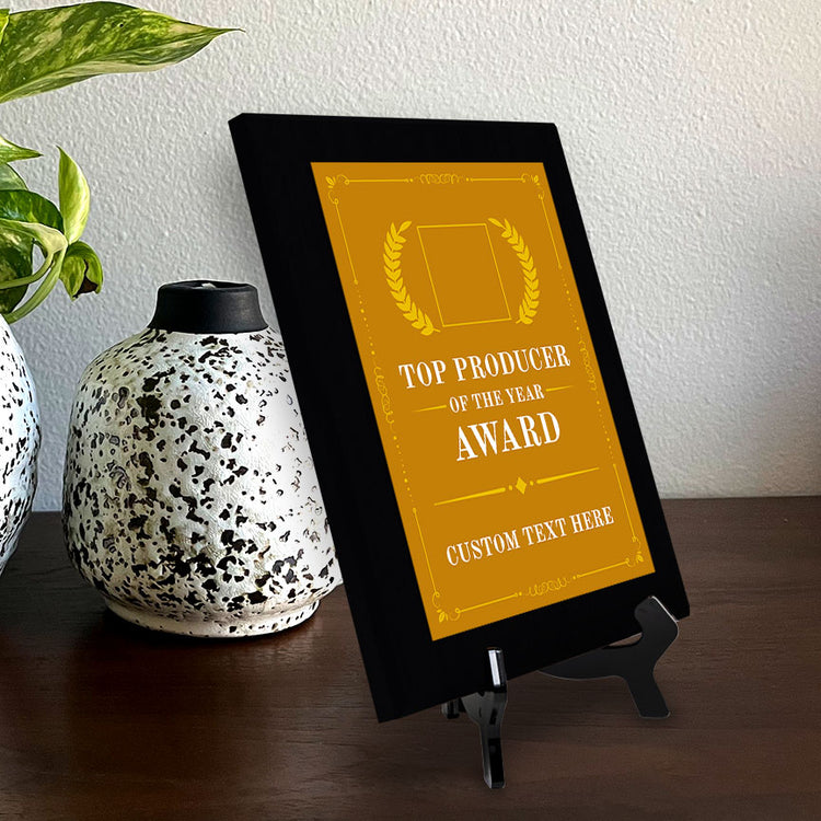 Top Producer of the Year Award Personalized (Black) Wall Plaque With Easel Acrylic Stand | Workplace Recognition Ceremonies Award Plaques