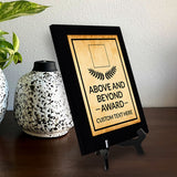 Above and Beyond Award Personalized (Black) Wall Plaque With Easel Acrylic Stand | Workplace Recognition Ceremonies Award Plaques