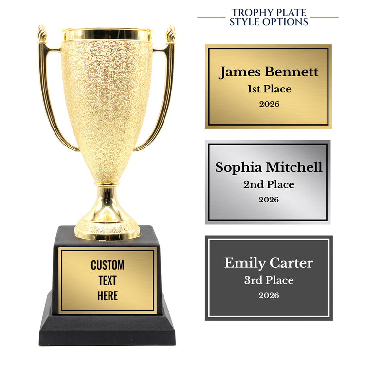 All Quality Cup Trophy, 1st 2nd 3rd Place or Set, Custom Engraved Gold Cup — Personalized Placement Awards for Sports, Contests & Competitions