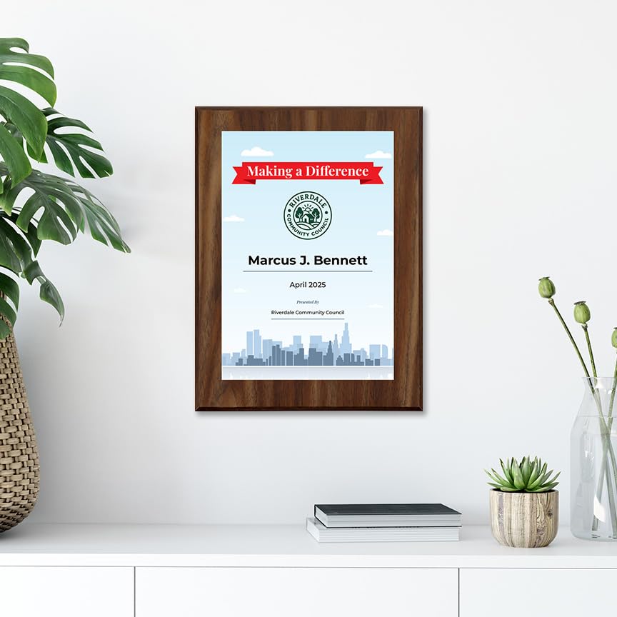 Community Hero Award Personalized (Wooden) Wall Plaque With Easel Acrylic Stand | Certificates & Achievements Personalized Wall Prints (Plaques)