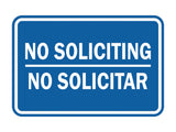 Classic Framed No Soliciting No Solicitar Sign