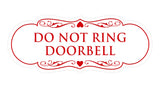 Designer Do Not Ring Doorbell Sign