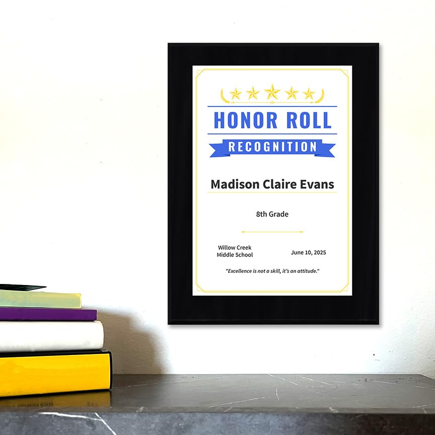 Honor Roll Recognition Personalized (Wooden) Wall Plaque With Easel Acrylic Stand | Certificates & Achievements