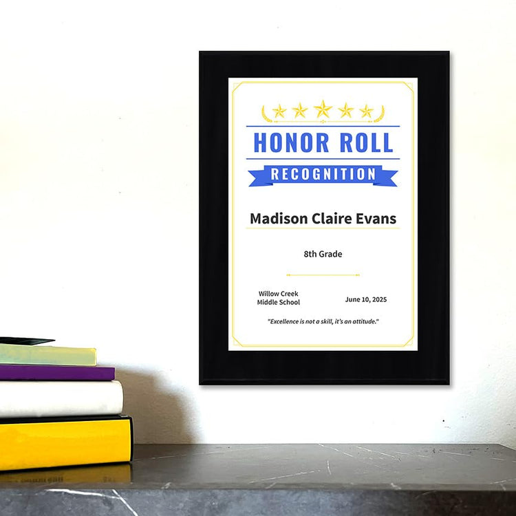 Honor Roll Recognition Personalized (Wooden) Wall Plaque With Easel Acrylic Stand | Certificates & Achievements
