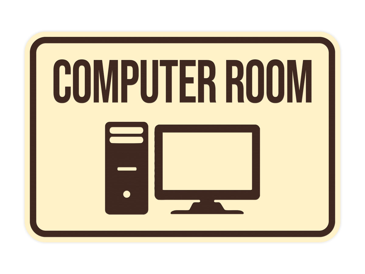 Classic Framed Computer Room Wall or Door Sign