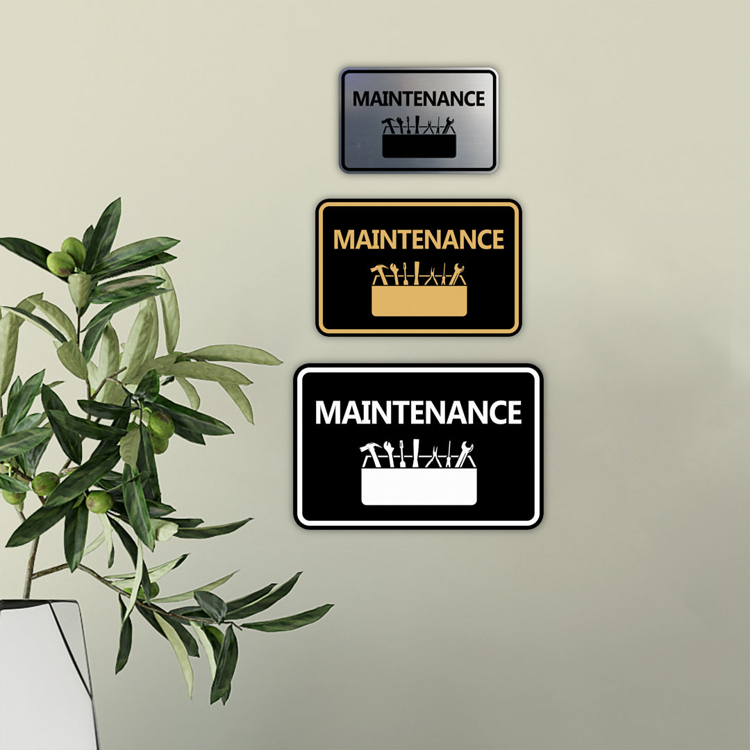 Classic Framed Maintenance Wall or Door Sign