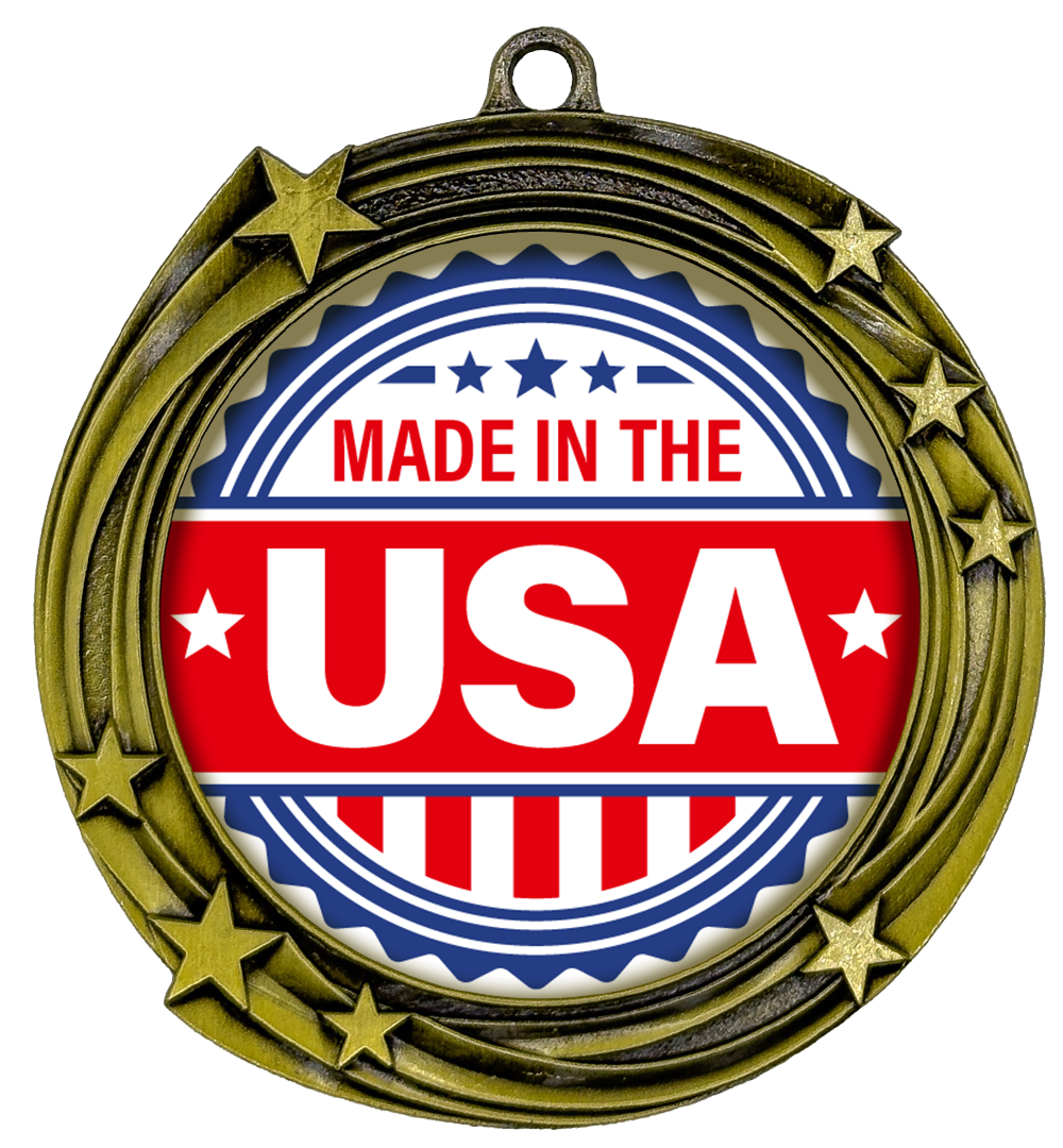 USA High Relief Metal Medals | Patriotic Awards and America Pride (3 Pack)