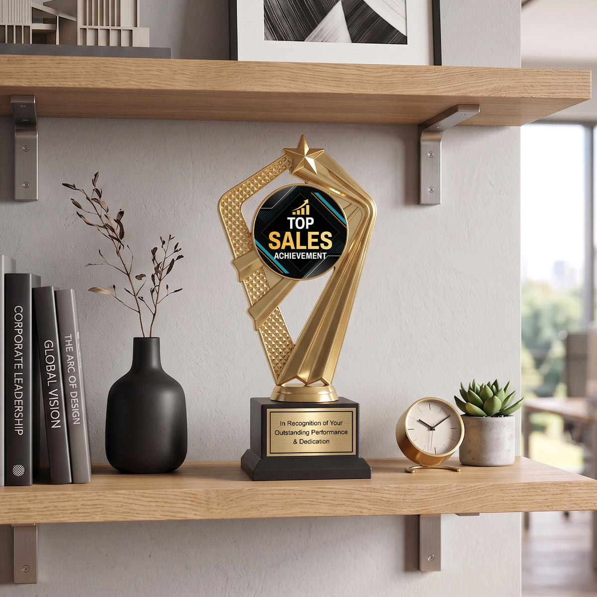 All Quality Top Sales Achievement Trophy, Custom Engraved — Personalized Sales Recognition Award for Top Performers