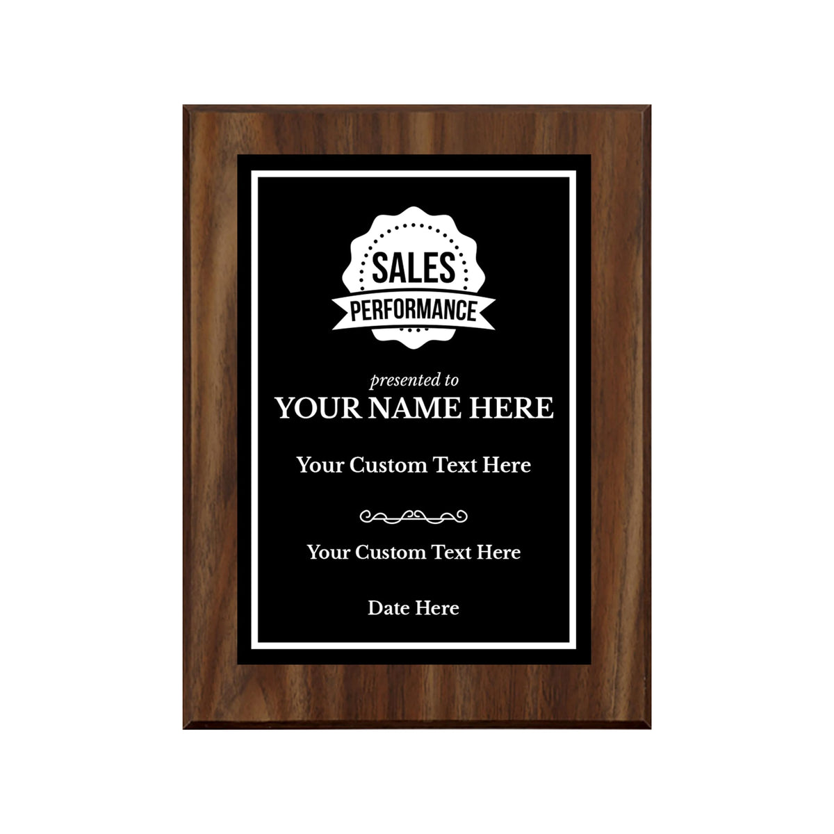Sales Performance Customizable Award Plaque | Easel Mount Option | Achievement and Recognition Personalizable Plaques