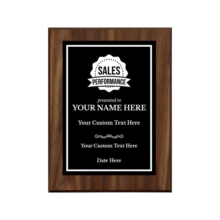 Sales Performance Customizable Award Plaque | Easel Mount Option | Achievement and Recognition Personalizable Plaques