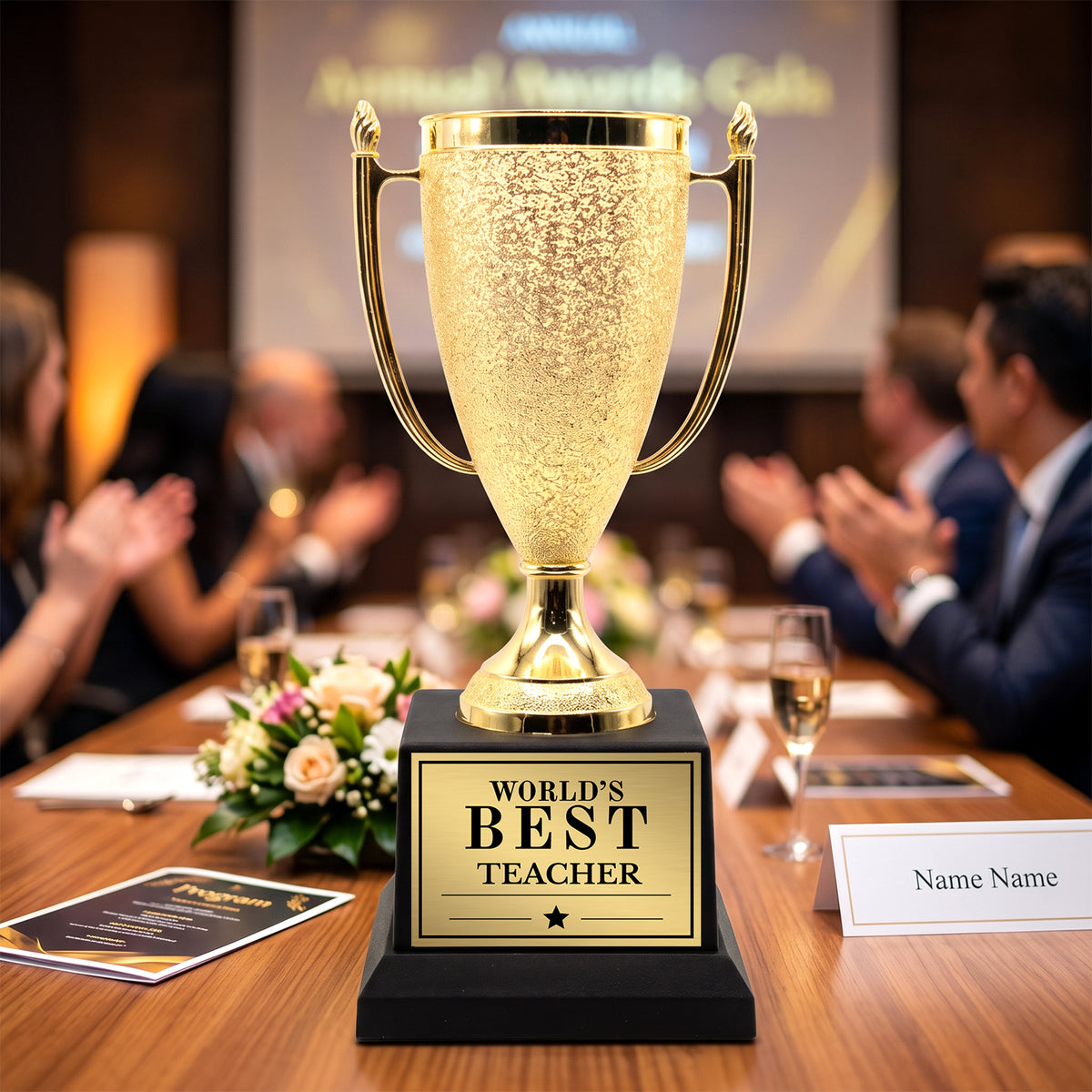 All Quality World's Best Cup Trophy, Custom Engraved Gold Cup — Personalized World's Best Gift for Any Title: Boss, Teacher, Coach & More