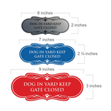Designer Dog In Yard Keep Gate Closed Sign