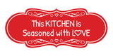 Signs ByLITA Designer This Kitchen is Seasoned with Love Durable ABS Plastic Laser Engraved Easy Installation Elegant Design Wall or Door Sign