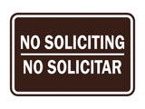 Classic Framed No Soliciting No Solicitar Sign