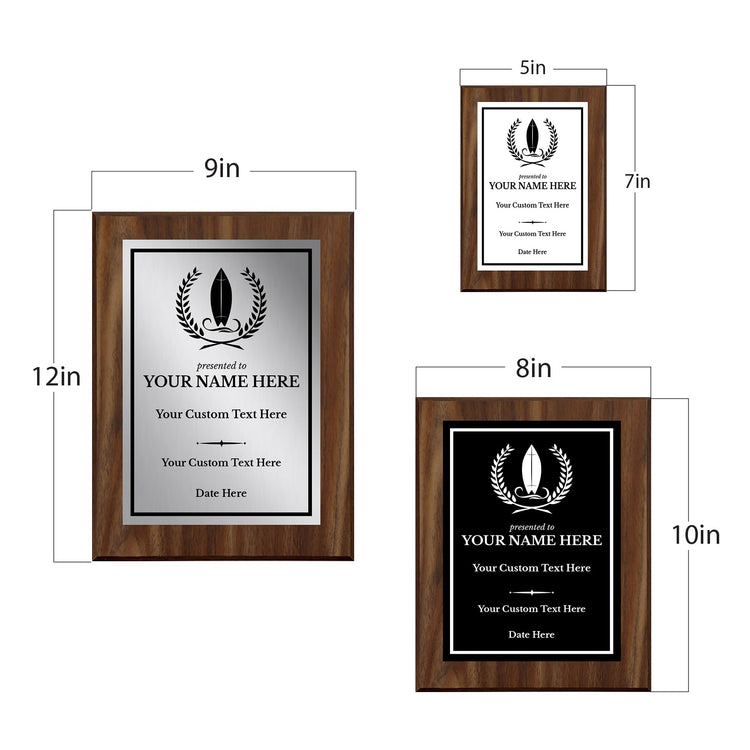 Surfing Customizable Wooden Award Plaque | Easel Mount Option | Achievement and Recognition Personalizable Plaques