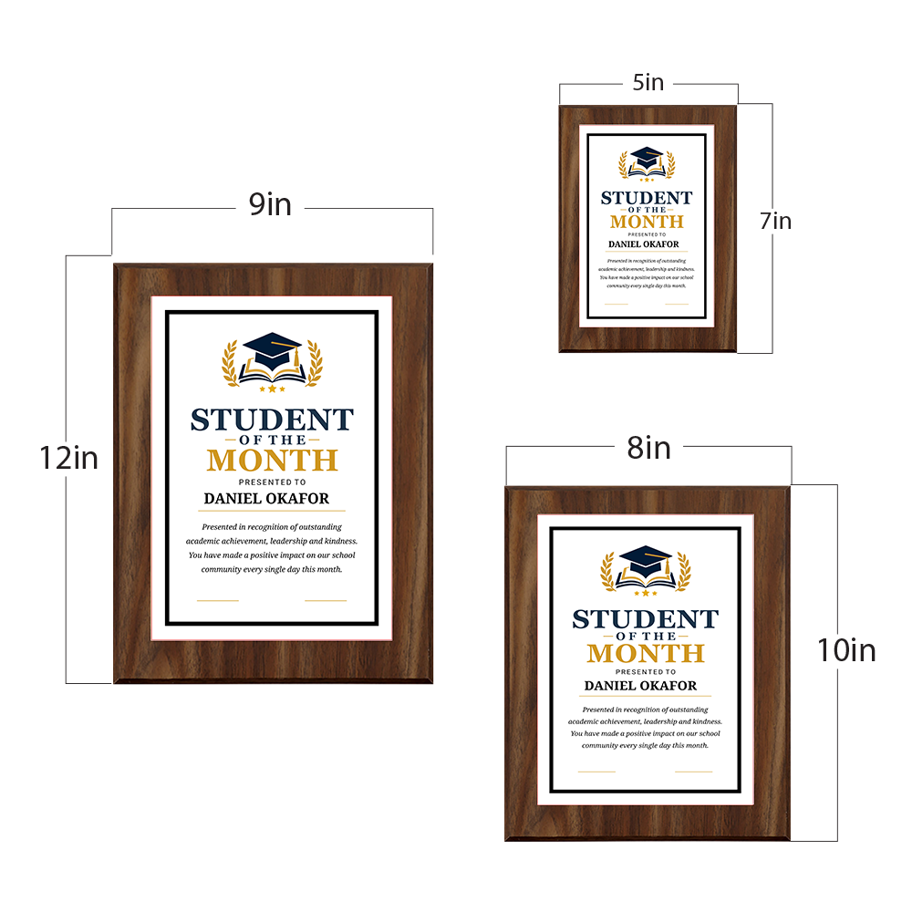 Student of the Month' Award Personalized Wall Plaque With Easel Acrylic Stand | Education Recognition School Award Plaques