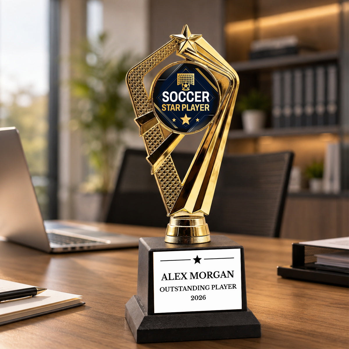 All Quality Soccer Star Player Trophy, Custom Engraved — Personalized Youth Soccer Award, MVP & Standout Player Gift