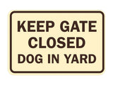 Classic Framed Keep Gate Closed Dog Sign