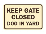 Classic Framed Keep Gate Closed Dog Sign