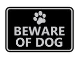 Classic Framed Beware of Dog Sign