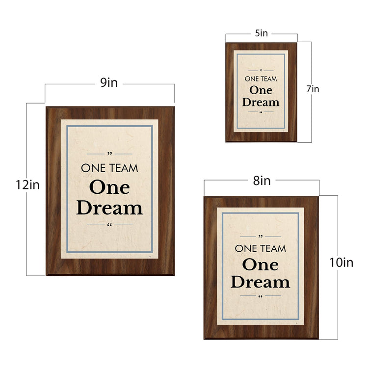 One Team, One Dream Decorative Wall Plaque With Easel Acrylic Stand | Motivational Decor