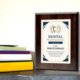 Dental Professional Award Personalized Wall Plaque With Easel Acrylic Stand | Professional/Industry Recognition Award Plaques