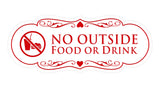 Designer No Outside Food or Drink Sign