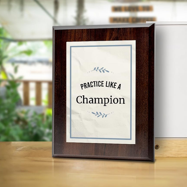 Practice Like a Champion Decorative Wall Plaque With Easel Acrylic Stand | Motivational Decor