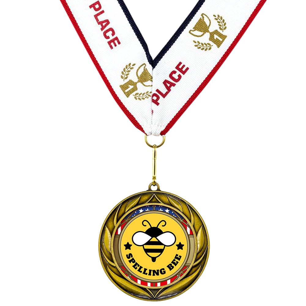 All Quality Wreath Design Spelling Bee Medal | Competition | High Quality Metal Medal - 1st, 2nd, 3rd Place