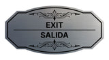 Signs ByLITA Victorian Exit/Salida Bilingual Wall or Door Sign