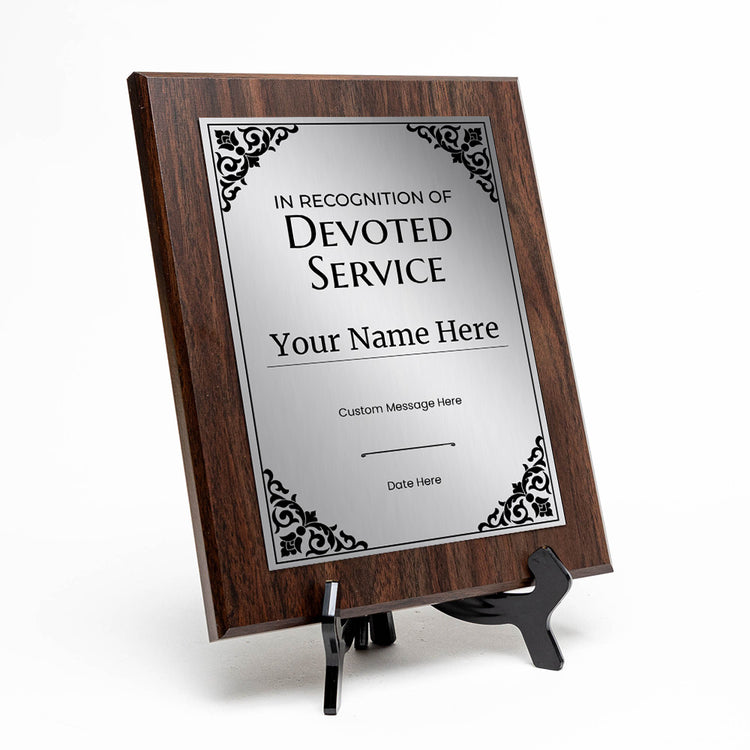 Personalized Hindu Service Recognition Award Plaque, Custom Wooden Wall Plaque with Optional Easel Stand for Temple Service & Anniversaries