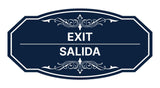 Signs ByLITA Victorian Exit/Salida Bilingual Wall or Door Sign