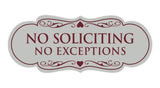 Designer No Soliciting No Exceptions Sign