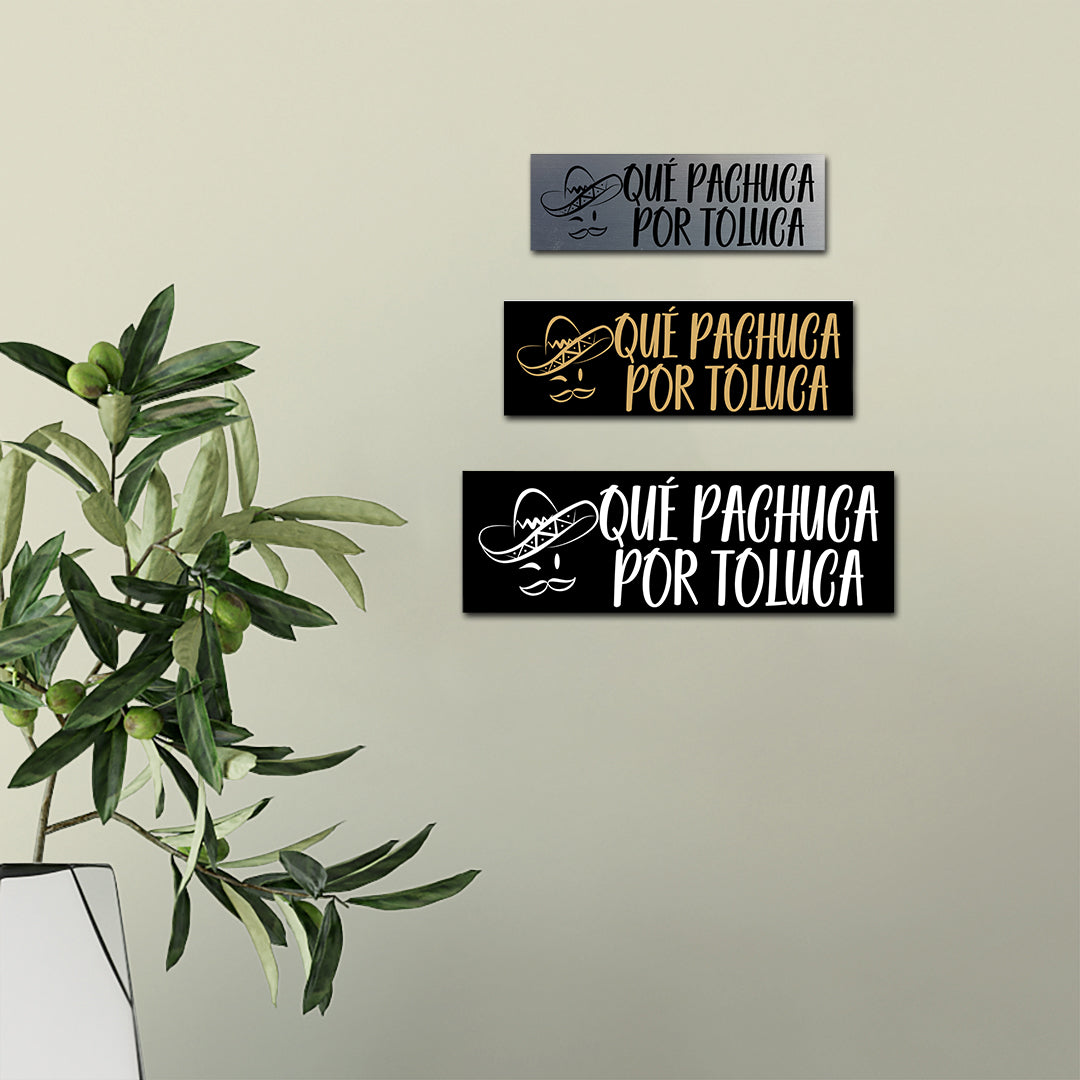 Signs ByLITA Basic Que Pachuca Por Toluca Wall or Door Sign