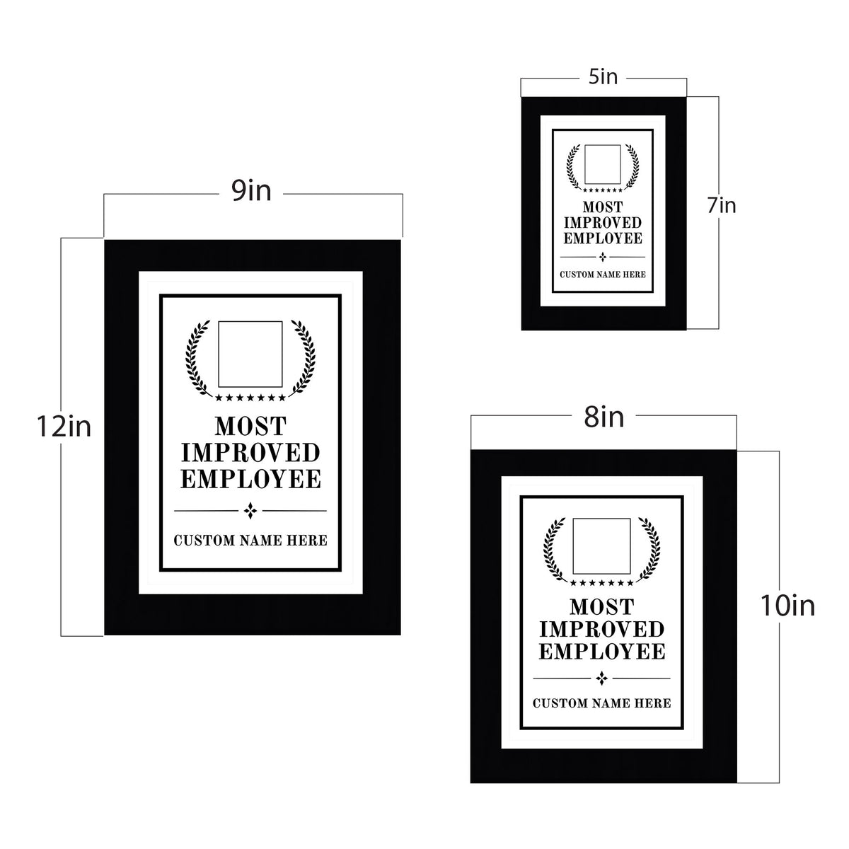 Most Improved Employee Award Personalized (Black) Wall Plaque With Easel Acrylic Stand | Workplace Recognition Ceremonies Award Plaques