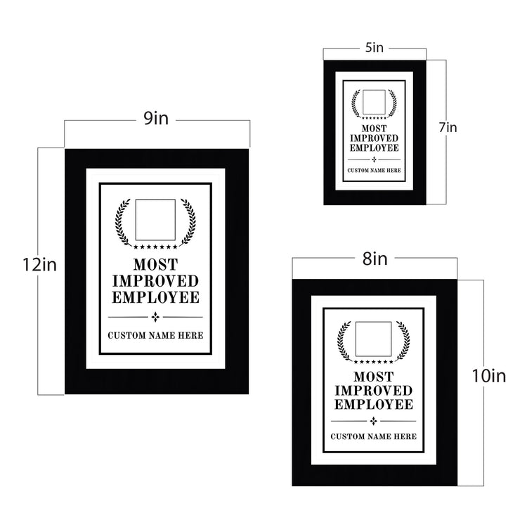 Most Improved Employee Award Personalized (Black) Wall Plaque With Easel Acrylic Stand | Workplace Recognition Ceremonies Award Plaques