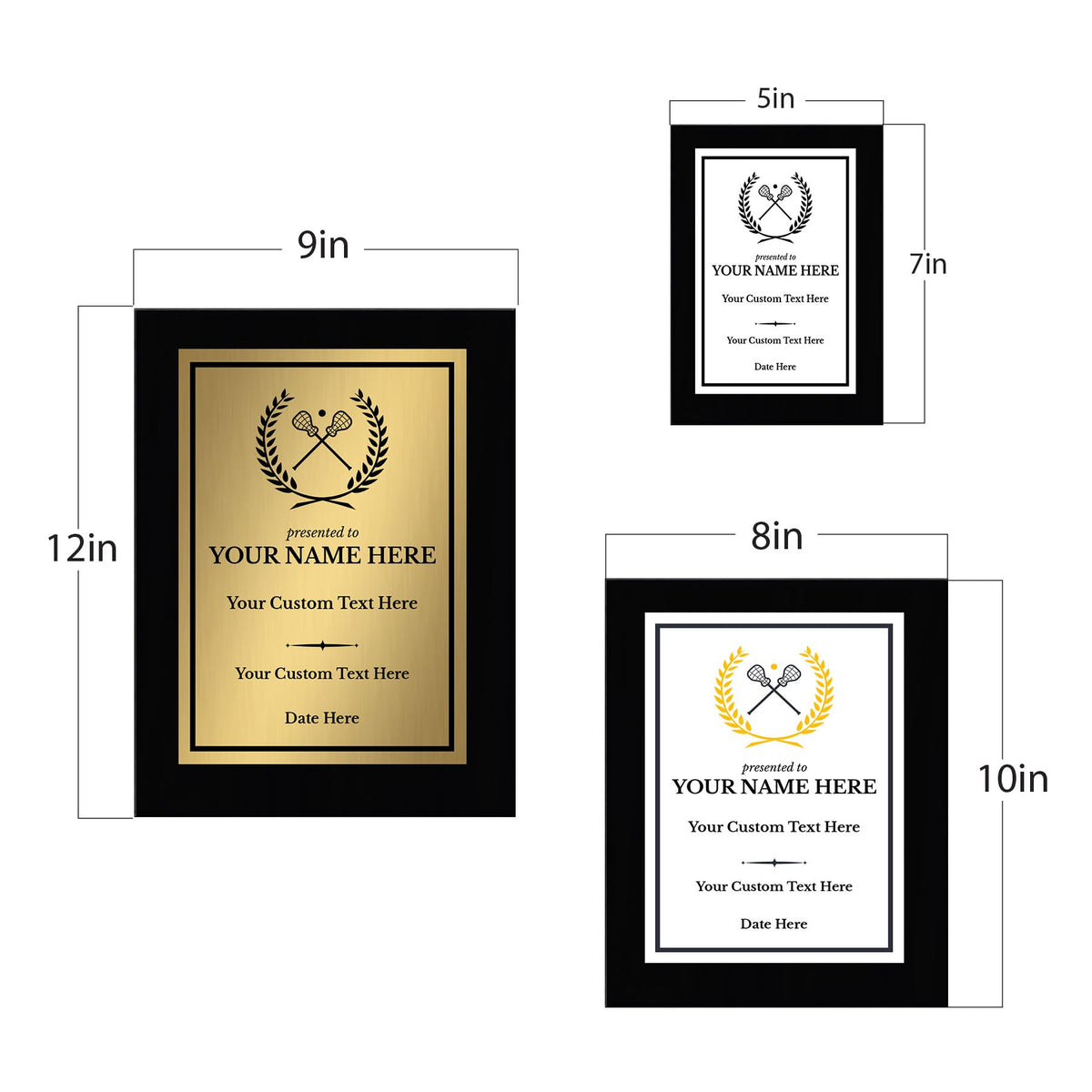 Lacrosse Customizable Black Frame Wooden Award Plaque | Easel Mount Option | Achievement and Recognition Personalizable Plaques