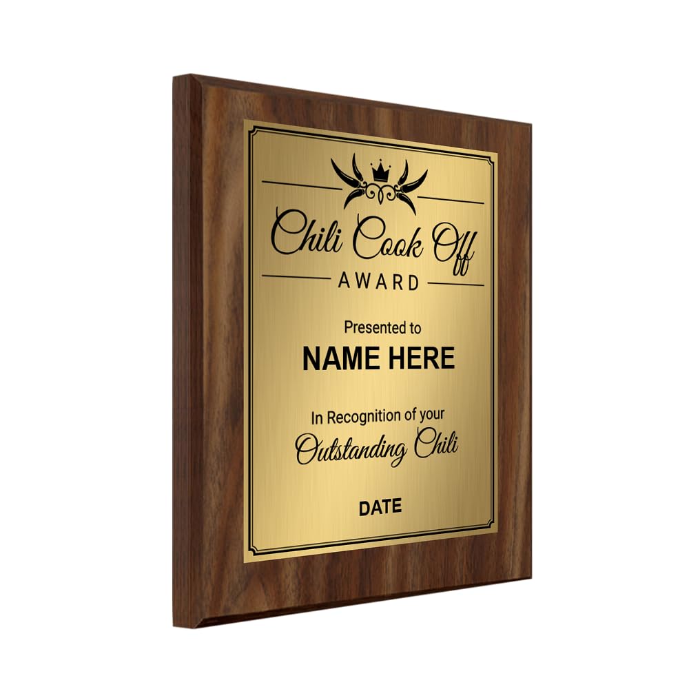 Signs ByLITA Customizable Chili Cook Off Award Wooden Plaque | Easel Mount Option | Recognition Gift for Chili Cook Off Competitors and Participants
