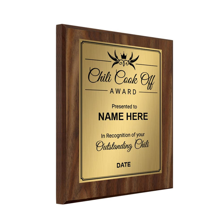 Signs ByLITA Customizable Chili Cook Off Award Wooden Plaque | Easel Mount Option | Recognition Gift for Chili Cook Off Competitors and Participants