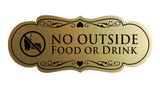Designer No Outside Food or Drink Sign