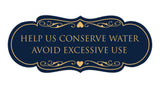 Designer Help Us Conserve Water Avoid Excessive Use Sign
